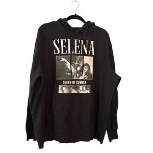 Selena Queen of Cumbia Black Hoodie Graphics XL Music Whimsy Goth Cotton Blend